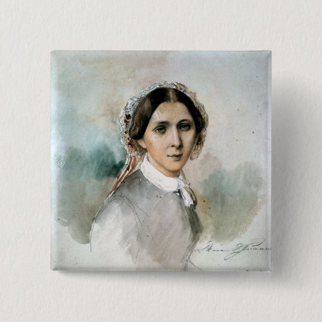 Porträtt av Clara Schumann 1853 Knapp (Framsida)