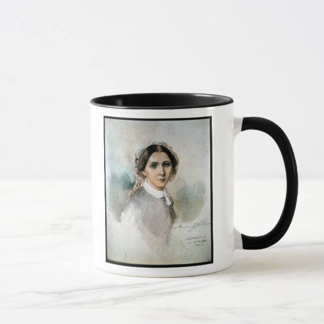 Porträtt av Clara Schumann 1853 Mugg (Höger)