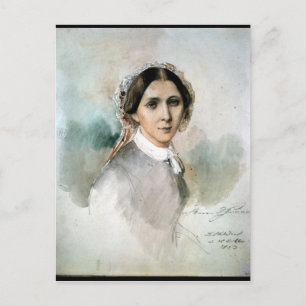 Porträtt av Clara Schumann 1853 Vykort