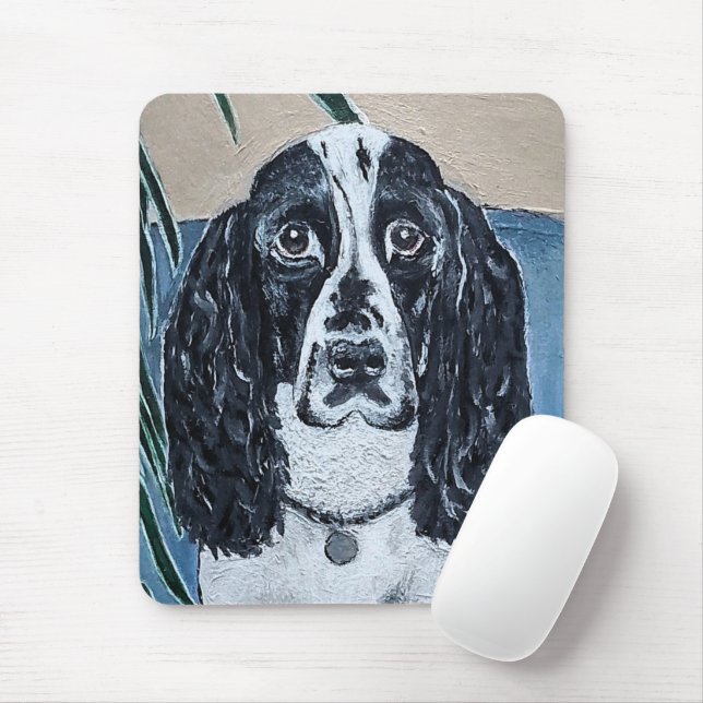 Porträtt av Cocker Spaniel Målning av Alfred Fox Musmatta (Med mus)