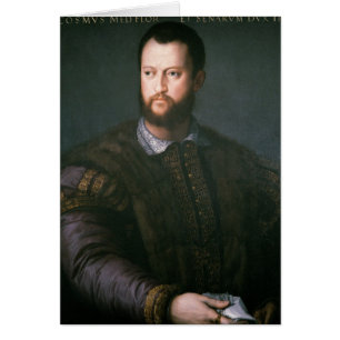 Porträtt av Cosimo mig de'Medici, 16th århundrad Hälsningskort
