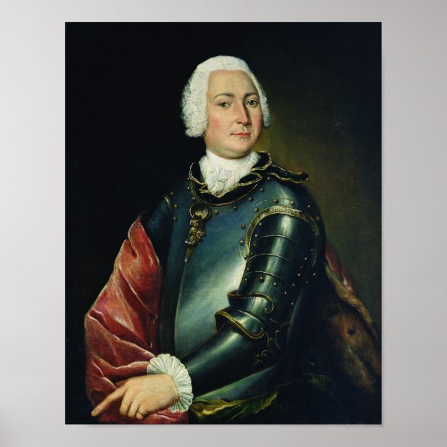 Porträtt av Count Ernst Christoph von Manteuffel Poster (Framsidan)