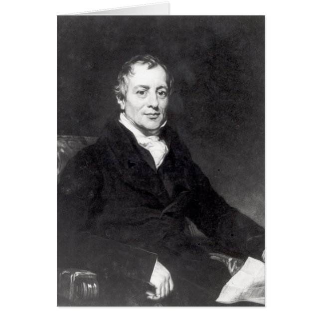 Porträtt av David Ricardo Hälsningskort (Framsidan)