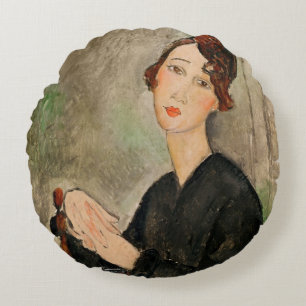 Porträtt av Dedie Hayden, 1918 Rund Kudde