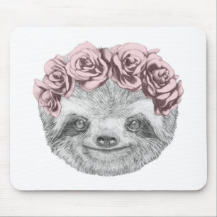 Porträtt av den blom- Head kranen för Sloth Musmatta