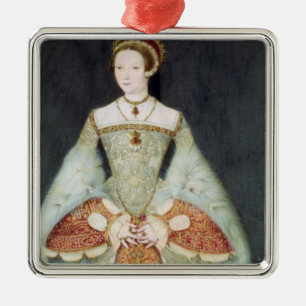 Porträtt av den Catherine parren (1512-48), 1545 Julgransprydnad Metall