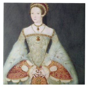 Porträtt av den Catherine parren (1512-48), 1545 Kakelplatta