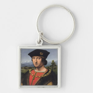 Porträtt av den Charles d'Amboisemarskalken av Fyrkantig Silverfärgad Nyckelring