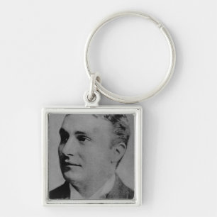 Porträtt av den Charles spenceren Chaplin, Sr Fyrkantig Silverfärgad Nyckelring