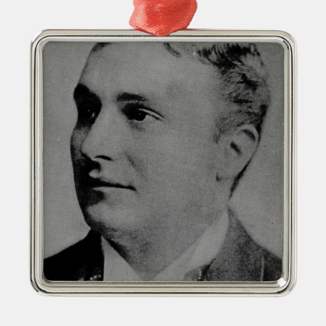 Porträtt av den Charles spenceren Chaplin, Sr Julgransprydnad Metall (Framsidan)
