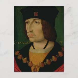 Porträtt av den Charles VIII kungen av frankriken Vykort
