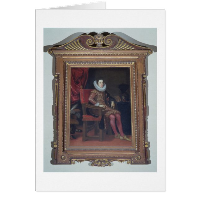 Porträtt av den Cosimo II de'Medicien (1590-1621) Hälsningskort (Framsidan)