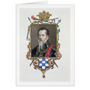 Porträtt av den Ferdinand Alvarez de Toledo Hälsningskort
