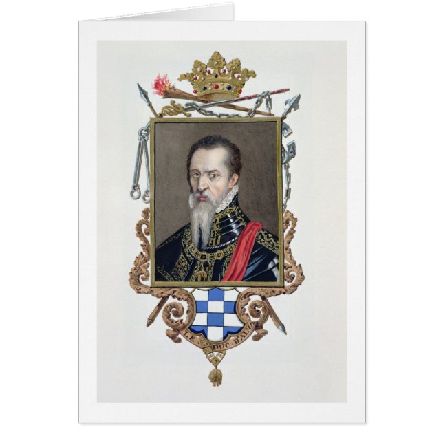 Porträtt av den Ferdinand Alvarez de Toledo Hälsningskort (Framsidan)