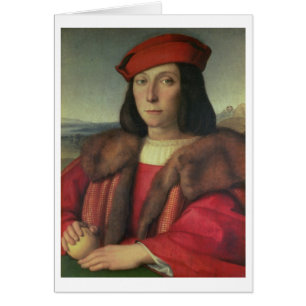Porträtt av den Francesco dellaen Rovere, hertig Hälsningskort