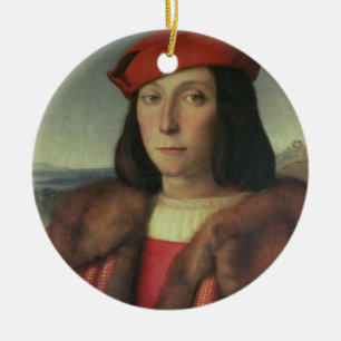 Porträtt av den Francesco dellaen Rovere, hertig Julgransprydnad Keramik