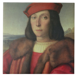 Porträtt av den Francesco dellaen Rovere, hertig Kakelplatta