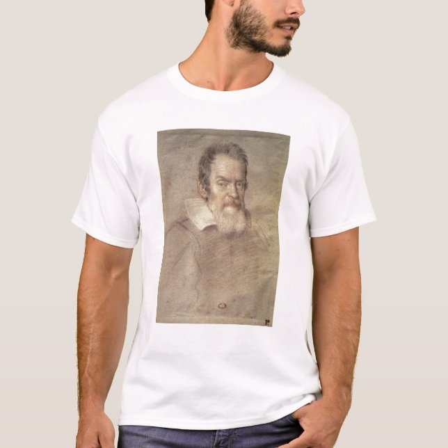Porträtt av den Galileo Galilei astronomen Tee (Framsida)