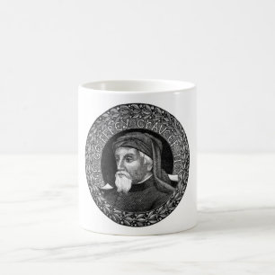 Porträtt av den Geoffrey Chaucer muggen Kaffemugg