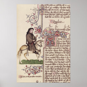 Porträtt av den Geoffrey Chaucer telefaxen från Poster