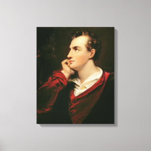Porträtt av den George Gordon Byron 6ebaronen Canvastryck