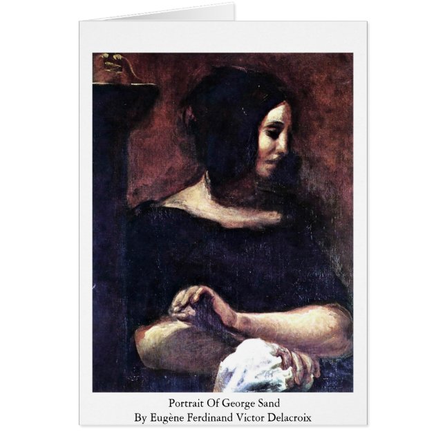Porträtt av den George sanden Hälsningskort (Framsidan)