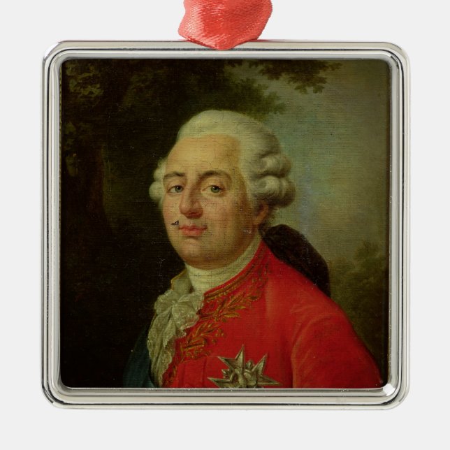 Porträtt av den Louis XVI kungen av frankriken Julgransprydnad Metall (Framsidan)