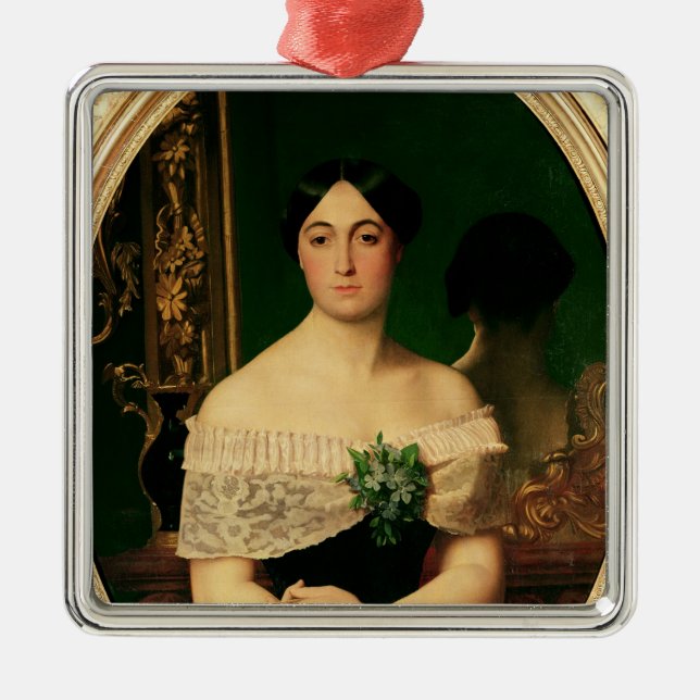 Porträtt av den Marianne Elisa björken Julgransprydnad Metall (Framsidan)