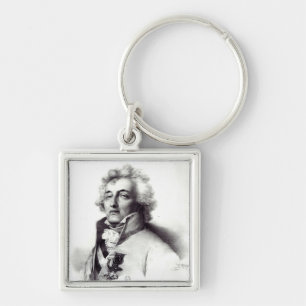Porträtt av den marskalkCharles-Joseph princen Fyrkantig Silverfärgad Nyckelring