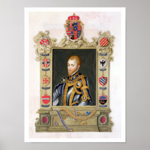 Porträtt av den Philip II kungen av Spanien Poster