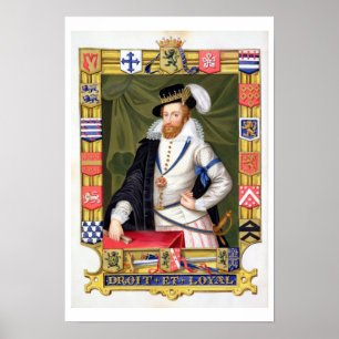 Porträtt av den Robert Dudley (c.1532-88) earlen Poster