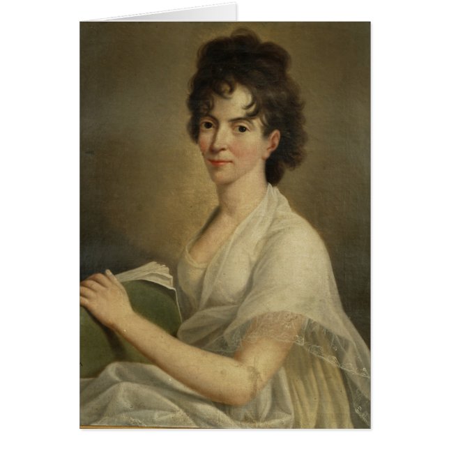 Porträtt av den som är änka Constanzen Mozart, Hälsningskort (Framsidan)