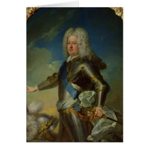 Porträtt av den Stanislas Lesczinski kungen av Hälsningskort