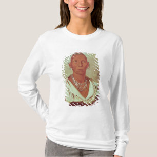 Porträtt av den svart höken, indisk chef t-shirt