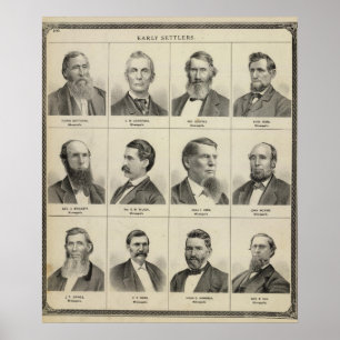 Porträtt av den tidiga nybyggaren Bottineau, Poster