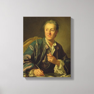 Porträtt av Denis Diderot 1767 Canvastryck