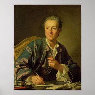 Porträtt av Denis Diderot 1767 Poster