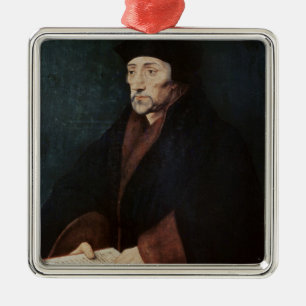 Porträtt av Desiderius Erasmus av Rotterdam Julgransprydnad Metall