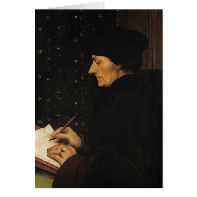 Porträtt av Desiderius Erasmus Hälsningskort (Framsidan)