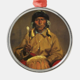 Porträtt av Dieguito Roybal av Robert Henri Julgransprydnad Metall
