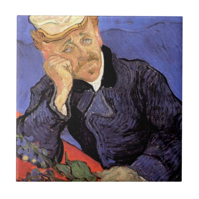 Porträtt av doktor Gachet av Vincent van Gogh Kakelplatta (Framsidan)