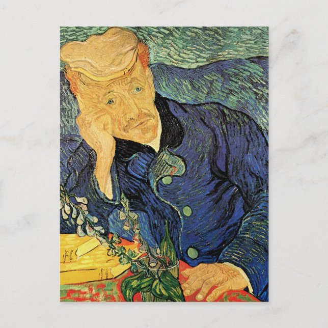 Porträtt av doktor Gachet av Vincent van Gogh Vykort (Framsida)