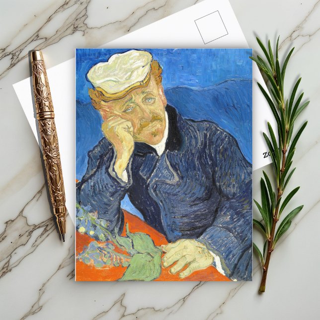 Porträtt av dr Gachet av Vincent Van Gogh Vykort (Skapare uppladdad)