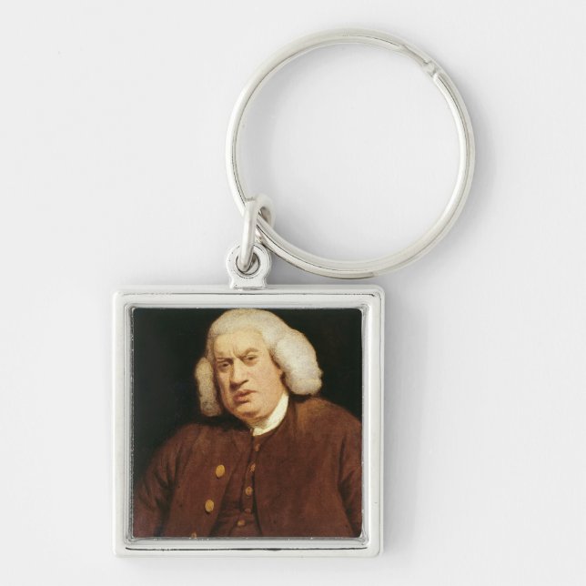 Porträtt av Dr. Samuel Johnson Fyrkantig Silverfärgad Nyckelring (Framsidan)