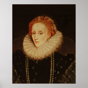 Porträtt av drottningen Elizabeth mig Poster