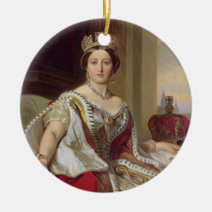 Porträtt av drottningen Victoria (1819-1901) 1859 Julgransprydnad Keramik
