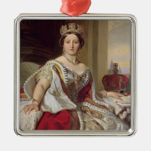 Porträtt av drottningen Victoria (1819-1901) 1859 Julgransprydnad Metall