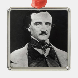 Porträtt av Edgar Allan Poe Julgransprydnad Metall
