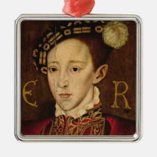 Porträtt av Edward VI Julgransprydnad Metall