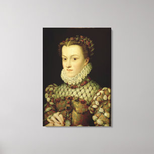 Porträtt av Elizabeth av Österrike (1554-92) Canvastryck
